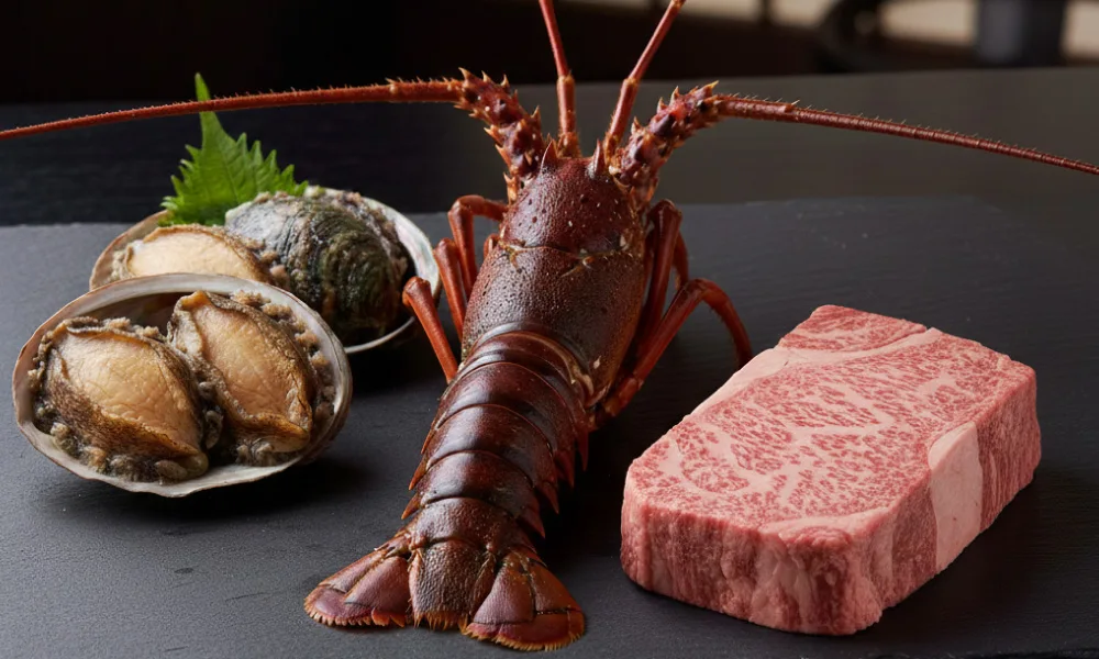 伊勢海老・あわび・
松阪牛（三重三大食材フルコース）